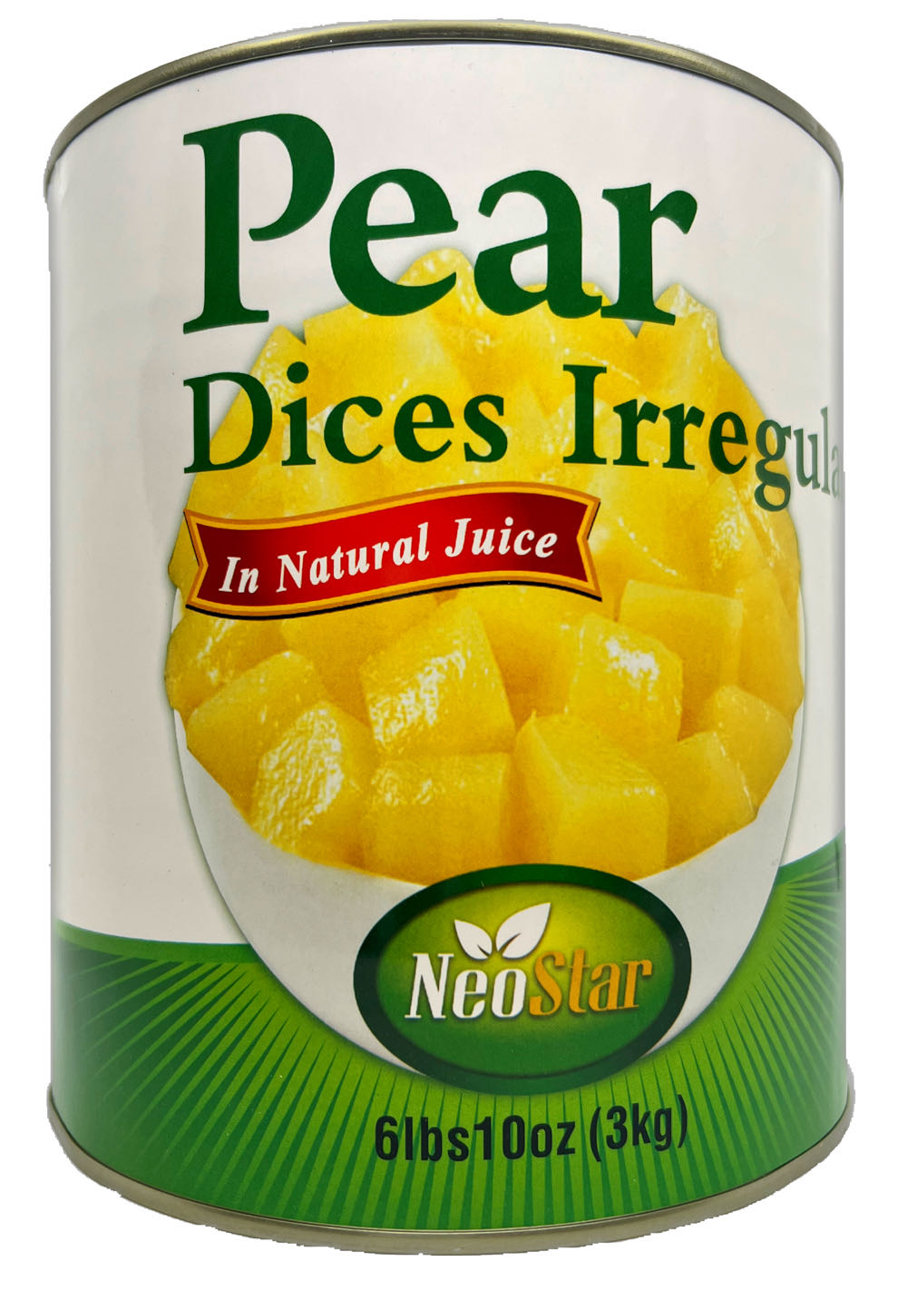 #10 (106oz) Pear Dices, Irregular, Natural Juice