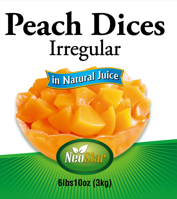 #10 (106oz) Peach Dices, Irregular, Natural Juice